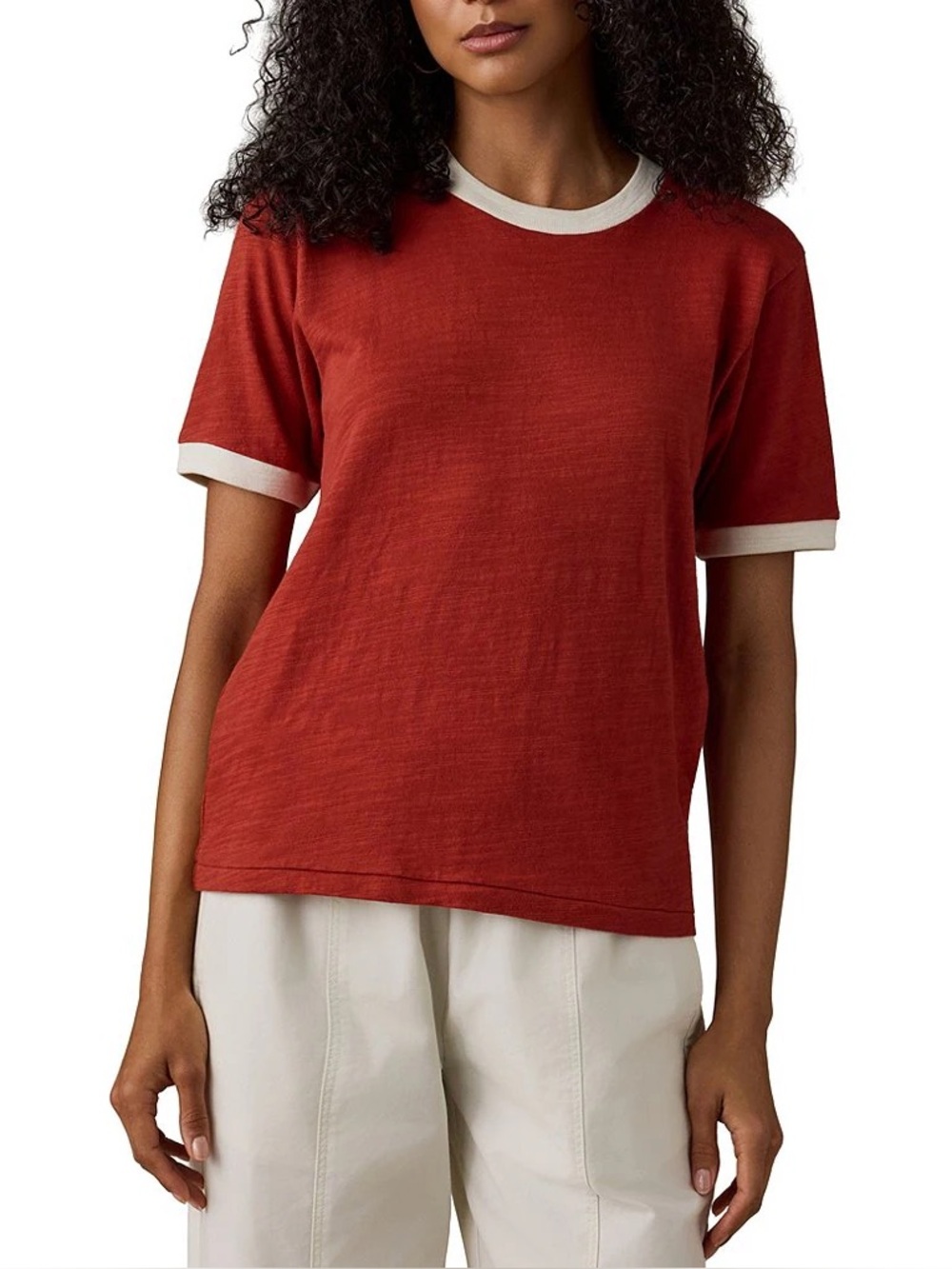 Faherty Sunwashed Slub Camp Ringer Tee Oversized XS NWOT